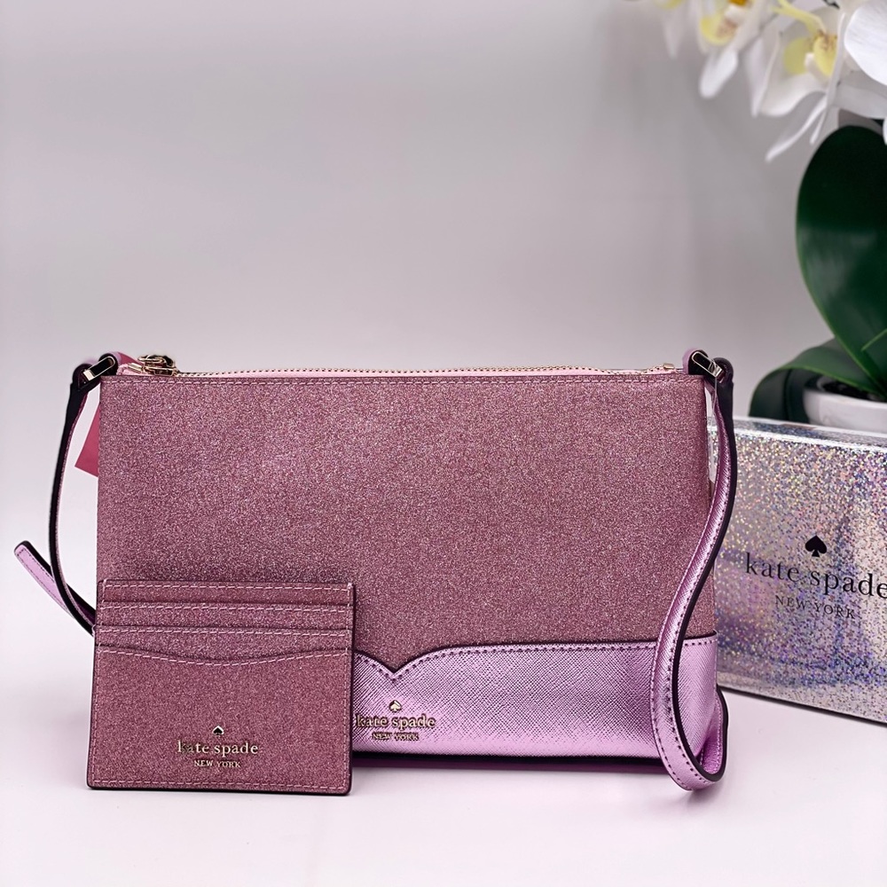 Kate Spade Lola Glitter Crossbody and Card Holder - Picture 7 of 12